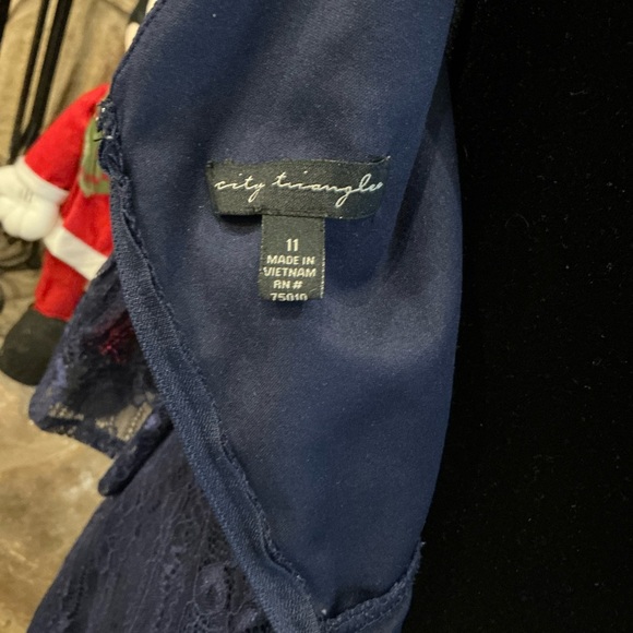 Juniors Navy Blue 3/4 Sleeve Dress - size 11 - Picture 4 of 4